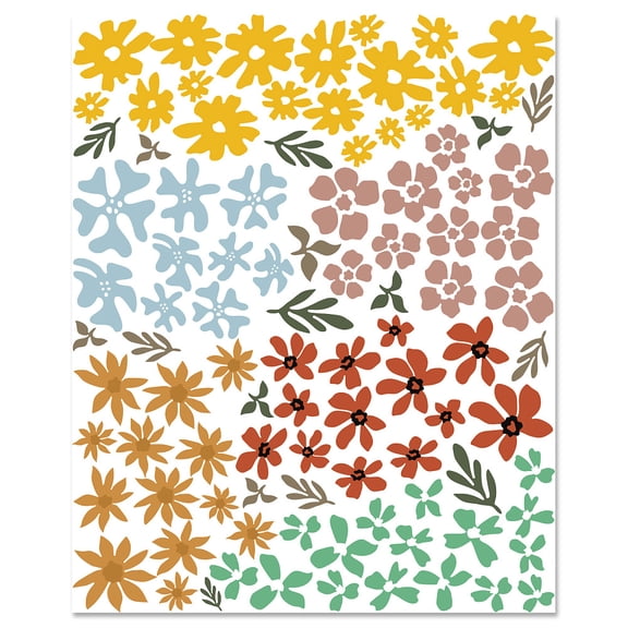 1sheet Rectangle with Face Pattern Paper Gift Wrapping Paper Across Flower 350x280x0.5mm