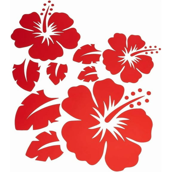 1sheet Red Flower Wall Decals Acrylic Wall Stickers Decor Floral Mirror Removable Self Adhesive Detachable Art Mural Sticker Sheet for DIY Home Living Room Bedroom Decoration 11.77 x 11.77 Inch Red