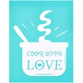 thumbnail image 1 of 1sheet Self-Adhesive Silk Screen Printing Stencil for Painting on Wood tion T-Shirt Fabric Pot with Word COOK WITH LOVE Sky Blue 28x22cm Other (Craft & Sewing Supplies Storage), 1 of 6