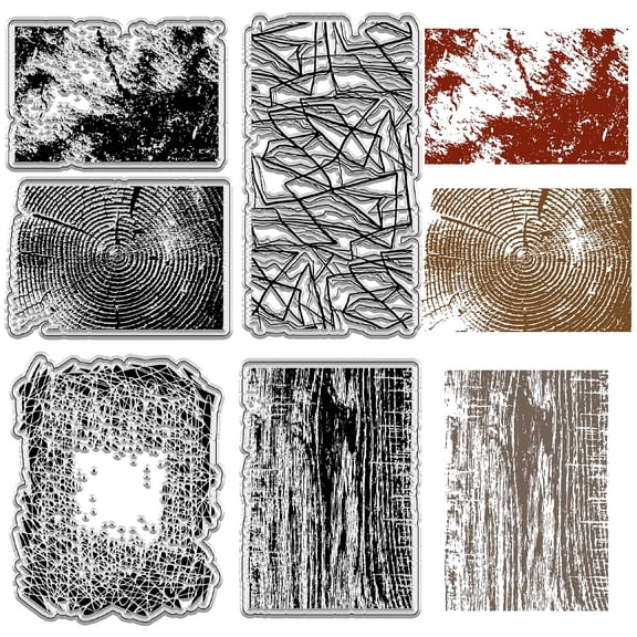1sheet Textured Background Clear Rubber Stamps Vintage Wood Grain Rock Grain Transparent Silicone Stamp Seals for Journaling Card Making Notebook Decor Scrapbooking Handmade Photo Album