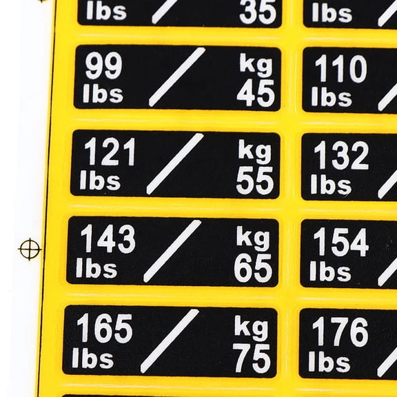 1sheet Weight Sticker Labels for Gym Equipment Accessories Power Equipment Label