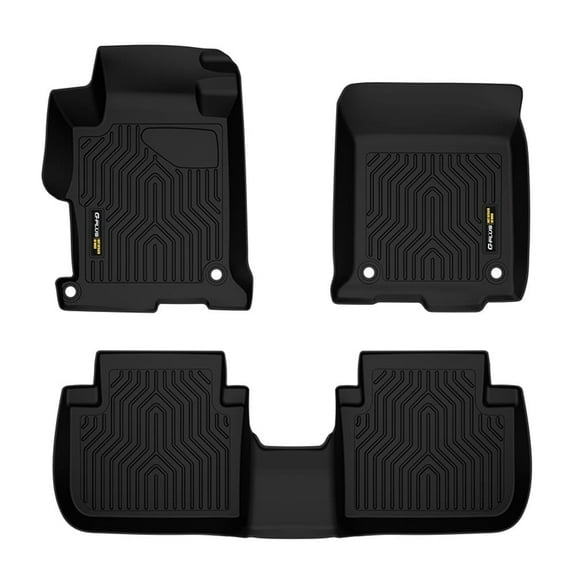 1st & 2nd Row All Weather Protection Black Floor Liners Custom Fit for 2013-2017 Honda Accord Sedans