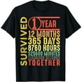thumbnail image 1 of 1st Anniversary Married Couples - 1 Year Wedding Anniversary T-Shirt, 1 of 4