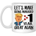 thumbnail image 1 of 1st Anniversary Mug for Wife Lets Make Being Married 1 Years Great Again Aniversario De Bodas Gift From Husband Funny Coffee Cup For Women Ceramic White 11oz, 1 of 5