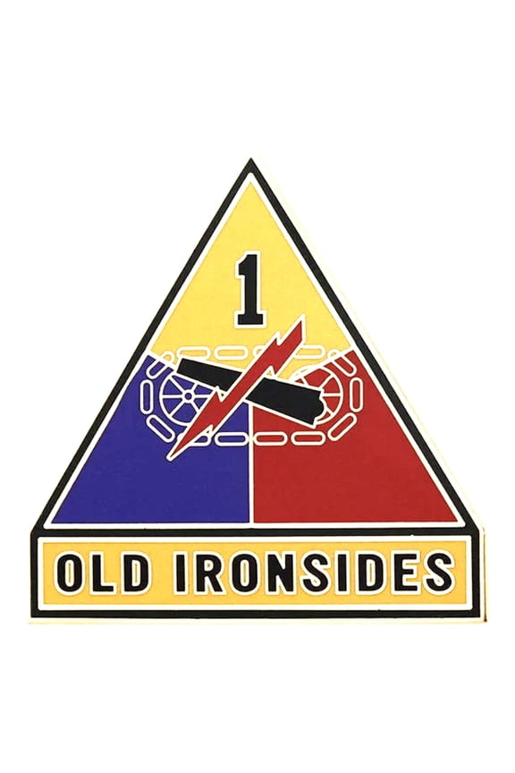 1st Armored Division CSIB Novelty Hat Lapel Pin Old Ironsides 2" 2"