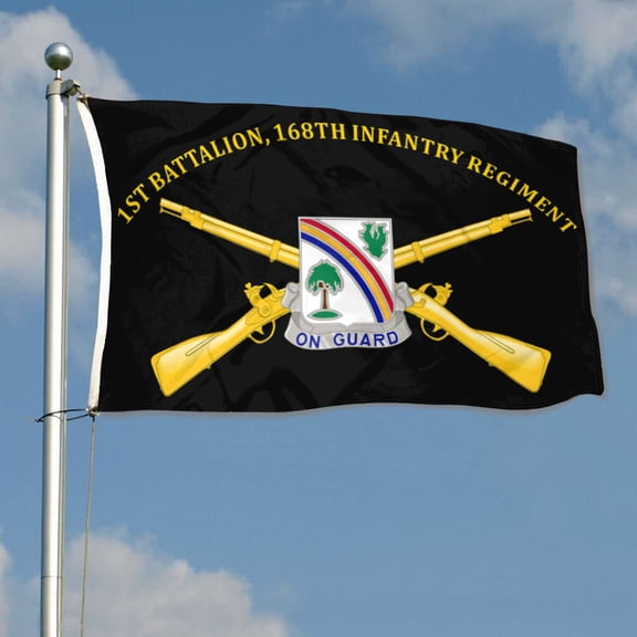 1st Battalion, 168th Infantry Regiment 34th Infantry Division US Army Flag 3x5Feet Outdoor Indoor Decoration Flag with Brass Grommets