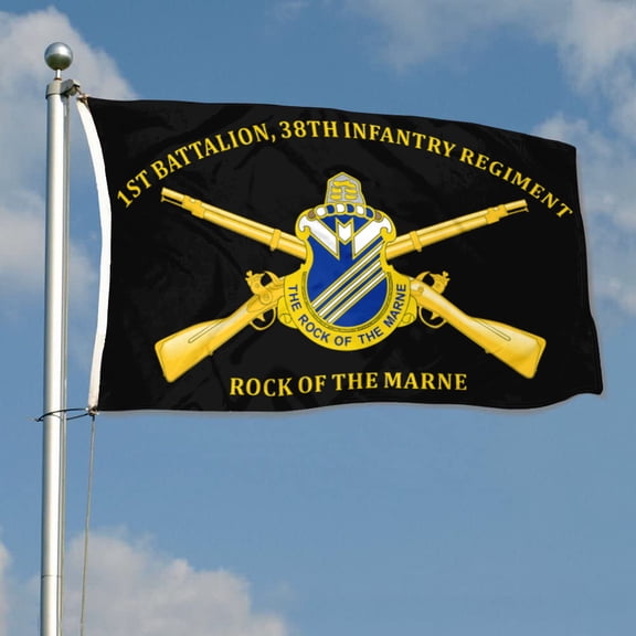 1st Battalion, 38th Infantry Regiment Rock of the Marne 4th Infantry Division US Army Flag 3x5Feet Outdoor Indoor Decoration Flag with Brass Grommets