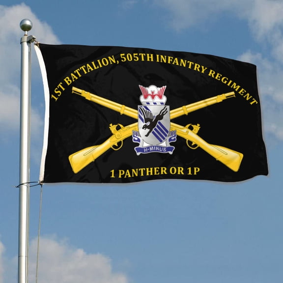 1st Battalion, 505th Infantry Regiment 1 Panther or 1P 82nd Airborne Division US Army Flag 3x5Feet Outdoor Indoor Decoration Flag with Brass Grommets