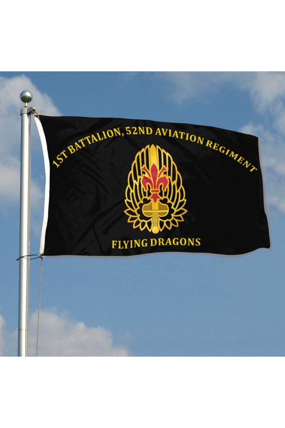 1st Battalion, 52nd Aviation Regiment Flying Dragons 11th Airborne Division US Army Flag 3x5Feet Outdoor Indoor Decoration Flag with Brass Grommets