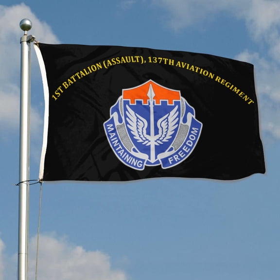 1st Battalion (Assault), 137th Aviation Regiment 38th Infantry Division US Army Flag 3x5Feet Outdoor Indoor Decoration Flag with Brass Grommets