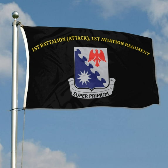 1st Battalion (Attack), 1st Aviation Regiment 1st Infantry Division US Army Flag 3x5Feet Outdoor Indoor Decoration Flag with Brass Grommets