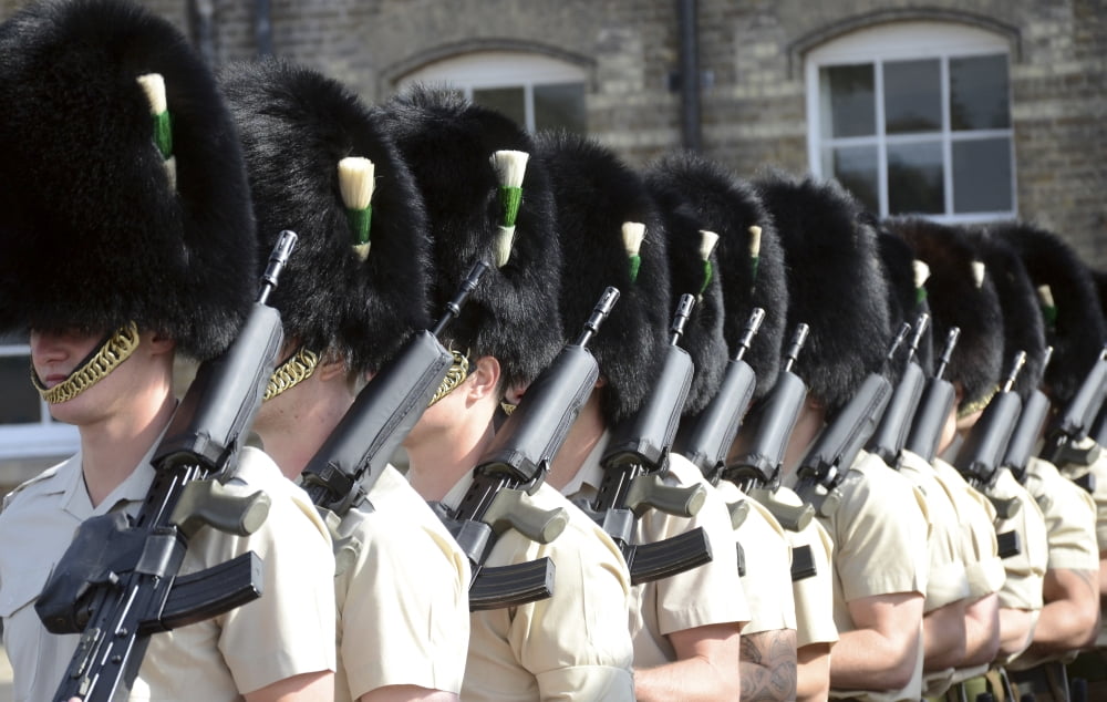 1st Battalion Welsh Guards on the drill square at Cavalry Barracks Hounslow London Canvas Art - Andrew ChittockStocktrek Images (35 x 22)
