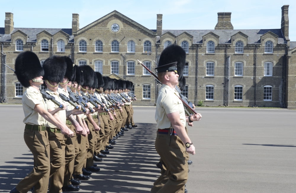 1st Battalion Welsh Guards on the drill square at Cavalry Barracks Hounslow London Canvas Art - Andrew ChittockStocktrek Images (35 x 23)
