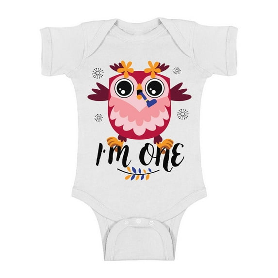 1st Birthday Baby Girl - Cute Baby Boy Baby Girl Shirt - Little Owl Romper