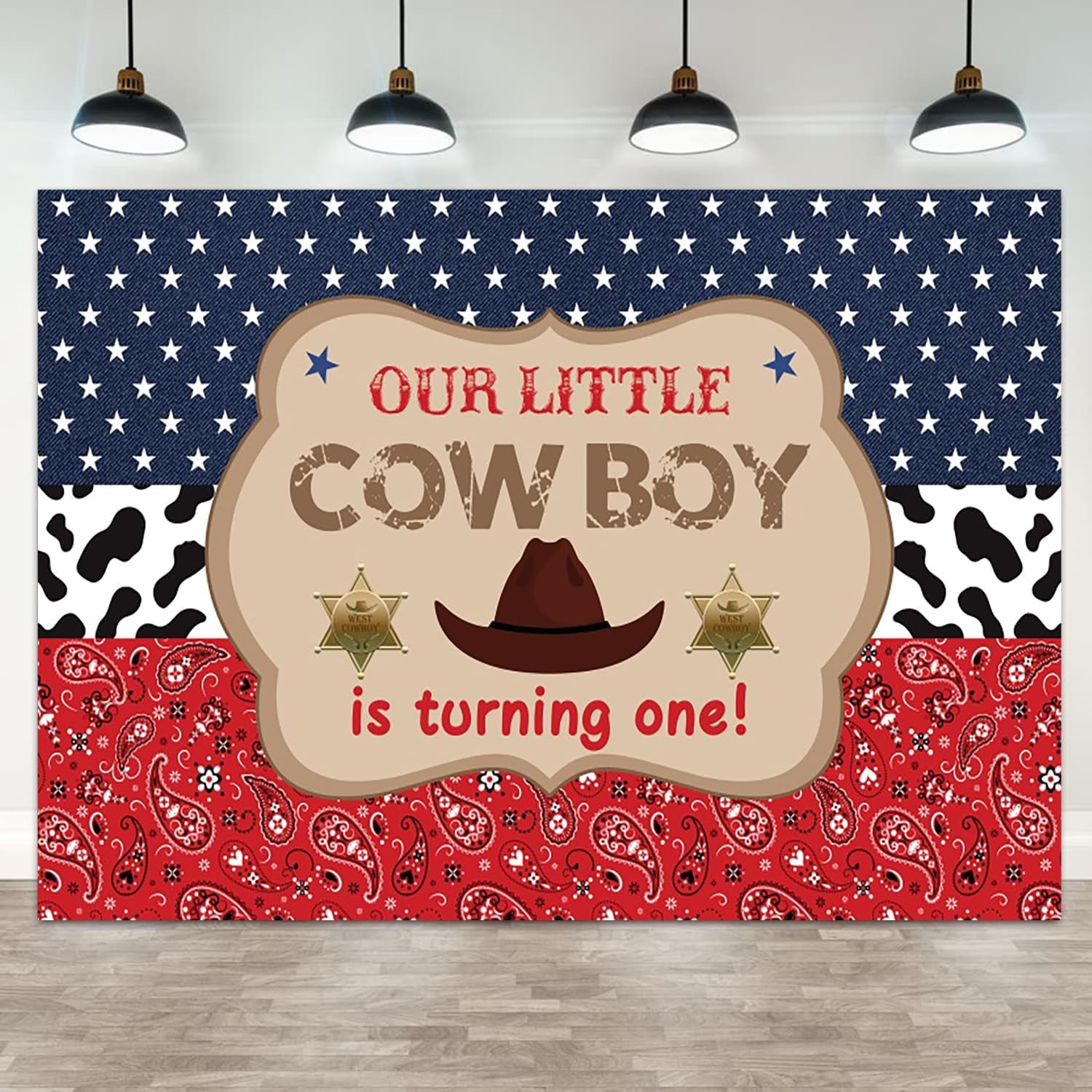 1st Birthday Backdrop Our Little Cowboy is Turning One Photography ...