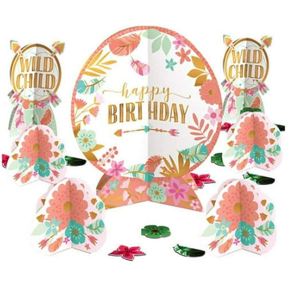 1st Birthday 'Boho Girl' Table Decorating Kit (27pc)
