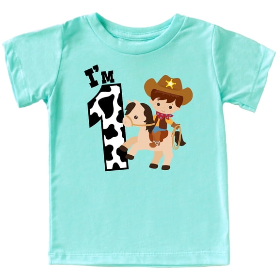 1st Birthday Cowboy Themed Shirt for Boys I'm 1 First Birthday Country Tee Chill Shirt 12 Months
