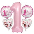 thumbnail image 1 of 1st Birthday Decoration Number 5pcs Number 1 Balloon Pink Theme Party Decor for Baby Boys Girls One Year Old Birthday Party, 1 of 7