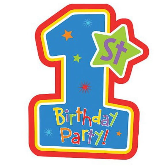 1st Birthday Hugs & Stitches Cutout Invitations w/ Envelopes (8ct)