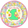 thumbnail image 1 of 1st Birthday 'It's the Big 1' Teddy Bear Girl Large Paper Plates (8ct), 1 of 1