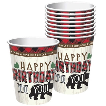 1st Birthday 'Little Lumberjack' 9oz Paper Cups (8ct)