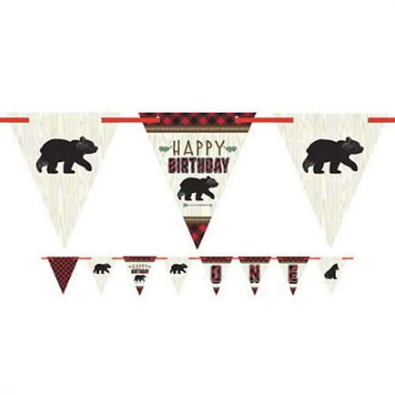 1st Birthday 'Little Lumberjack' Pennant Banner Kit (15ft)