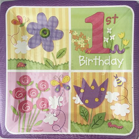 1st Birthday 'One Special Girl' Large Paper Plates (8ct)