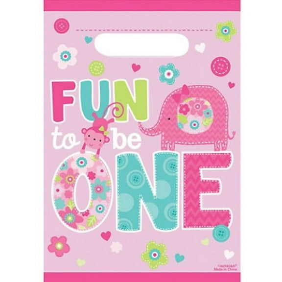 1st Birthday 'One Wild Girl' Favor Bags (8ct)