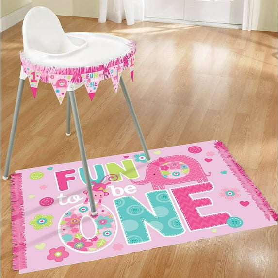 1st Birthday 'One Wild Girl' High Chair Decorating Kit (2pc)
