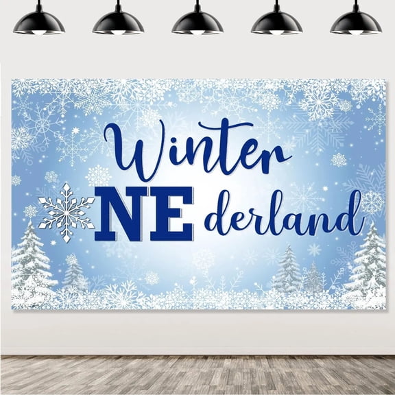 1st Birthday Party Blue Silver Banner Background Decoration Baby Shower Birthday Party Photography Home Decoration Gender Reveal