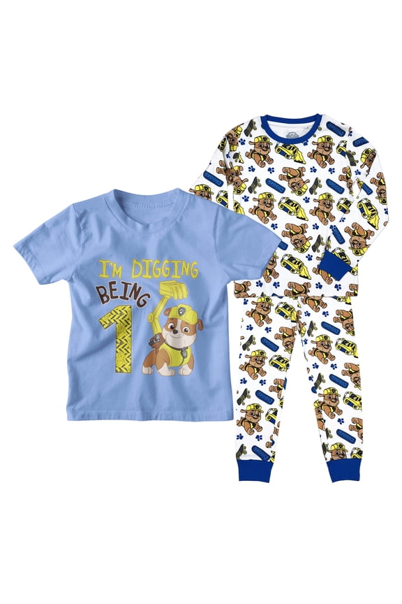 1st Birthday Shirt Rubble Birthday Gift Pants and Shirt Set 1st Rubble Shirt 18M