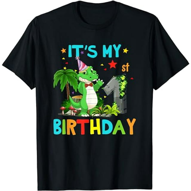 1st Birthday Shirts Crocodile Birthday Shirt 1 Year Old T-Shirt ...