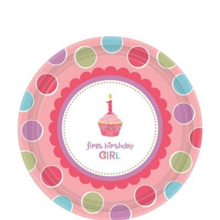 1st Birthday 'Sweet Lil' Cupcake Girl' Small Paper Plates (18ct)