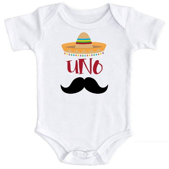 1st Birthday Uno Bodysuits Fiesta Themed First Birthday Sombrero Birthday Bodysuit Mustache Birthday Outfit for Baby Boy Outfit White Bodysuit 18 Months