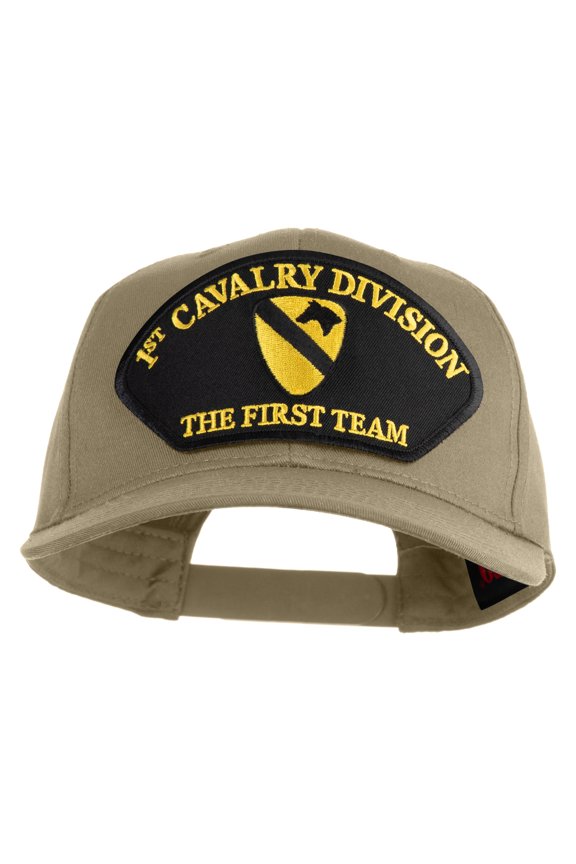 1st Cavalry Division The First Team Patched Solid Cotton Twill Pro Style Cap - Khaki OSFM