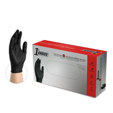 1st Choice Black Disposable Nitrile Gloves, Size X-Large, 100 Count, 5 mil