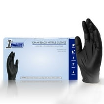 1st Choice Black Nitrile Disposable Exam Gloves, 3 Mil, x-Large, 100