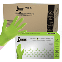 1st Choice Green Disposable Nitrile Gloves Size Medium, 1000 Count, Diamond Grip