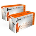 thumbnail image 1 of 1st Choice Orange Disposable Nitrile Gloves, Size Large, 200 Count, Diamond Grip, 1 of 7