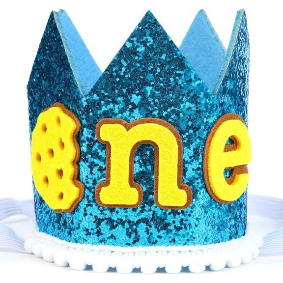 1st Cookie Birthday Hat for Boys, Cookie 1st Birthday Hat Crown for Cookie Themed First Birthday Party Decorations Supplies