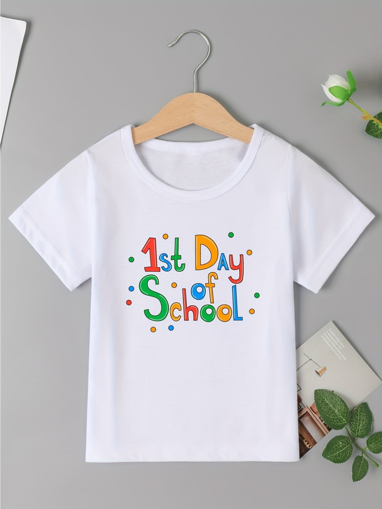 Have A Good Day Letter Print Casual Short Sleeve Girls T-Shirt