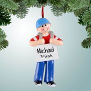 1st Day of School Boy Holding Sign Christmas Ornament - Kindergarten - Preschool - 1st Grade - First Day of Elementary