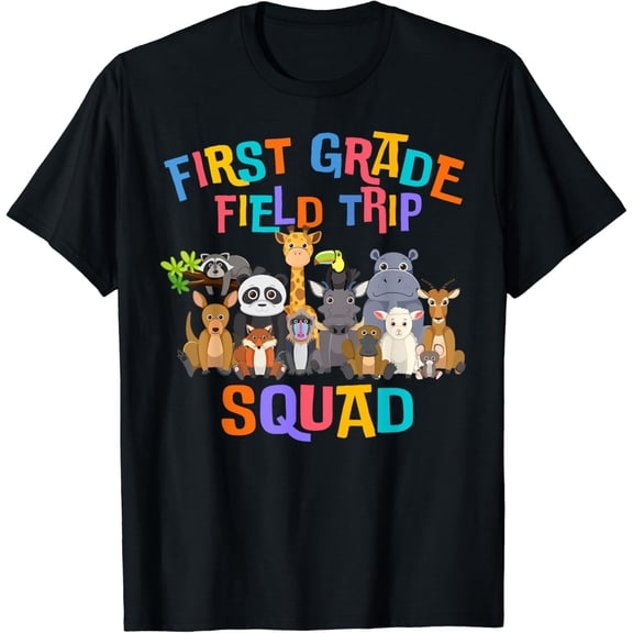 1st First Grade Field Day Trip Squad 2024 Funny Zoo Animal T-Shirt