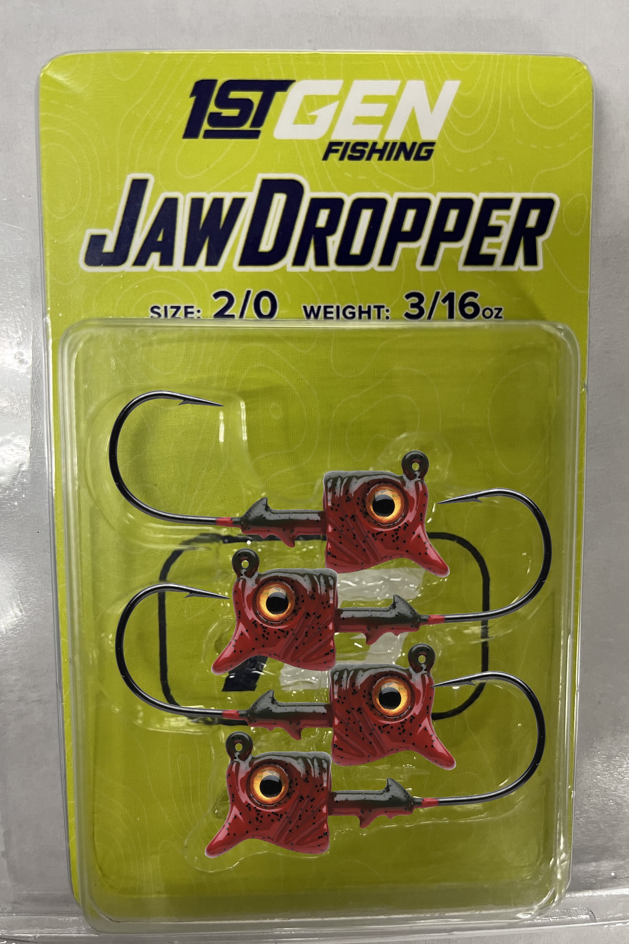 1st Gen Jaw Dropper Bass Leadheads Molten Craw 3/16oz 2/0 4pk
