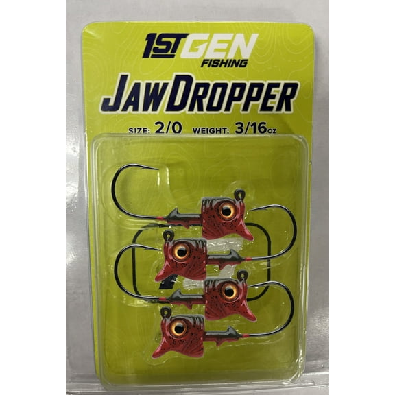 1st Gen Jaw Dropper Bass Leadheads Molten Craw 3/16oz 2/0 4pk
