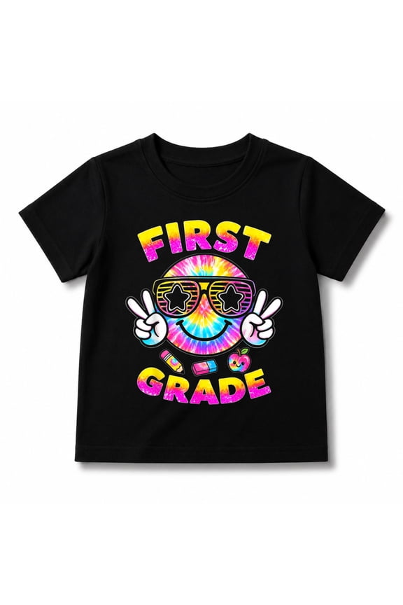 1st Grade Cool Dude Tie Dye Back to School First Grade Boys T-Shirt