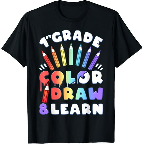 1st Grade Girls, Back To School, First Day of School T-Shirt100% cotton