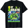 thumbnail image 1 of 1st Grade Level Unlocked, Video Gamer, Back to School, Gaming Theme, Short Sleeve T-Shirt, 1 of 5