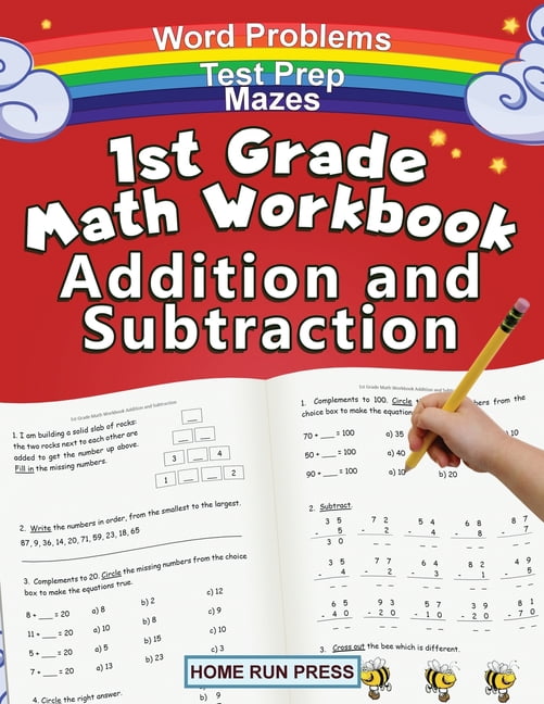 LLC HOME RUN PRESS 1st Grade Math Workbook Addition and Subtraction: Grade 1 Workbooks, Math Books for 1st Graders, Ages 4-8, (Paperback)