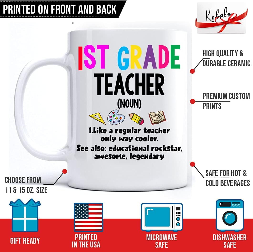 1st Grade Teacher Definition Noun Mug, 1st Grade Teacher Like A Regular
